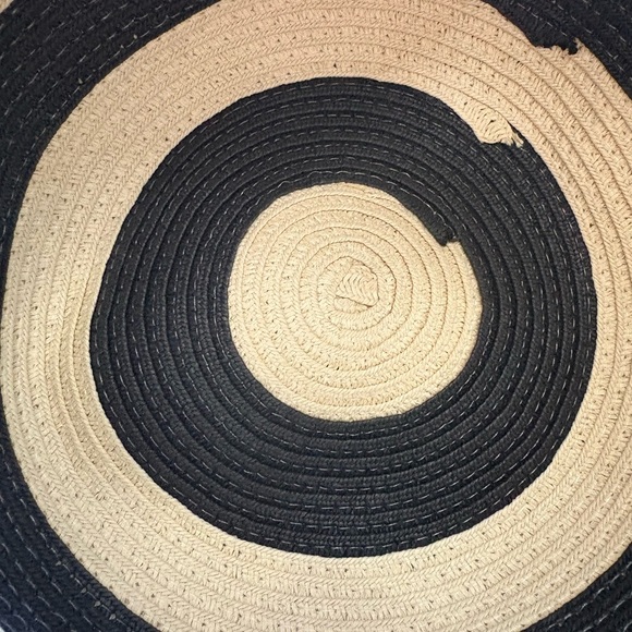 Wide Brim Black & Cream Striped Sun Hat – Perfect for Halloween Costumes - Picture 4 of 5